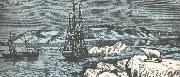 william r clark nordenskiolds fartyg vega ger salut,da det rundar asiens nordligaste udde kap tjeljuskin i augusti 1878 Germany oil painting artist